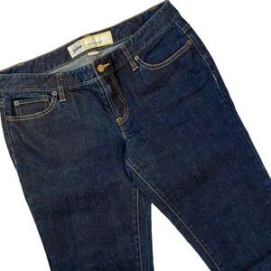 Ann Taylor Loft Jeans Slim Bootcut Mid Rise SZ 6 Dark Wash Button Pockets